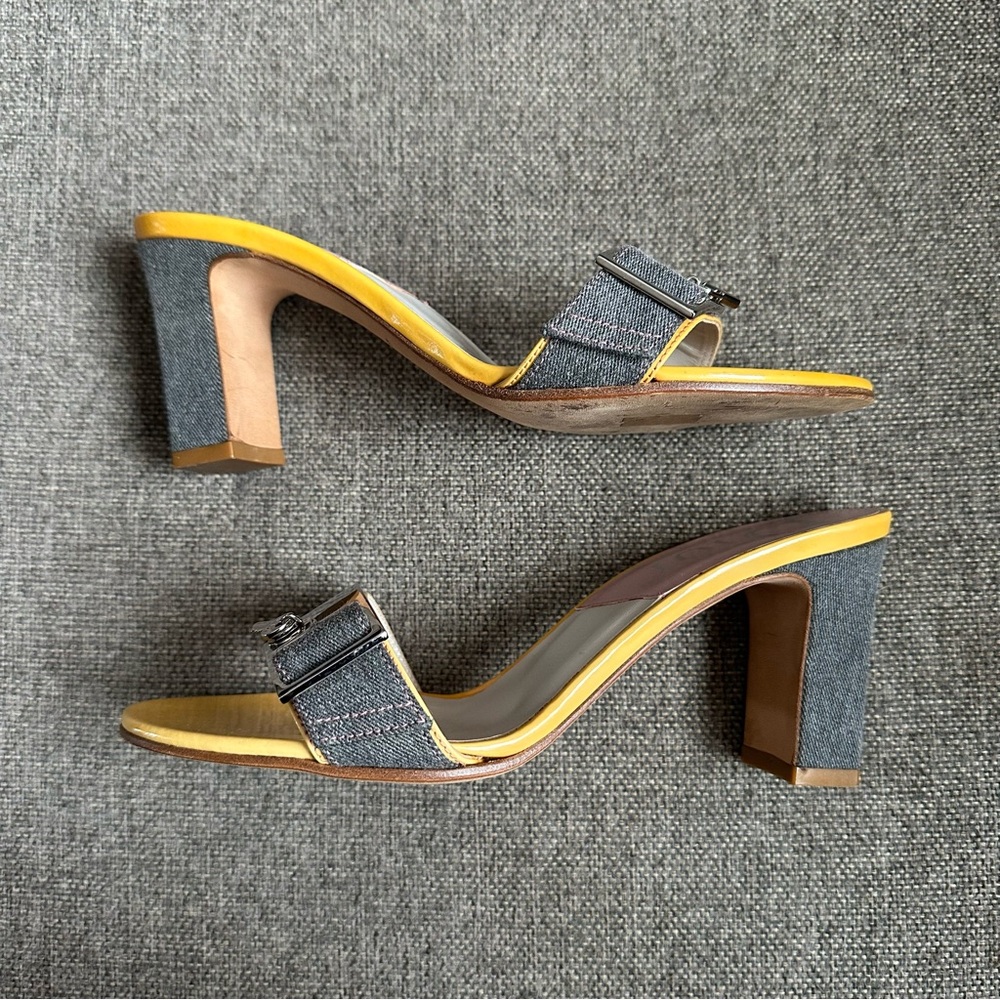 Vintage Dior denim lock & key sandal heels - Picture 5 of 9